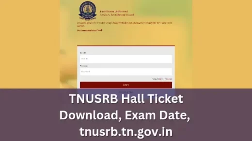 TNUSRB Hall Ticket 2022 Download