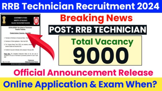 RRB Technician Recruitment Vacancy Out 2024